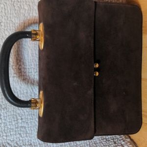 Vintage Brown Suede Handbag